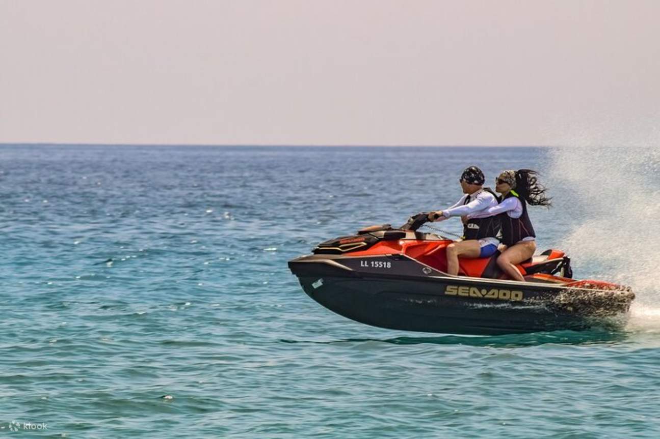 Rent a jet ski and experience the thrill of zooming across the serene waters of Biscayne Bay