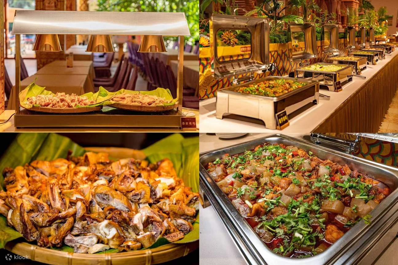 Abbiamo preparato una ricca varietà di specialità in modalità completamente self-service. Ci sono più di 30 varietà tra piatti, dessert, bevande, pasticceria, ecc. tra cui scegliere. Gli ingredienti sono tutti frutta e verdura fresca di stagione, cucinati