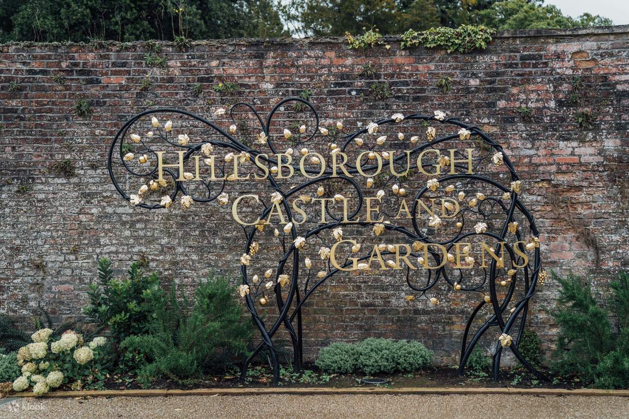 señalización en el castillo y los jardines de Hillsborough