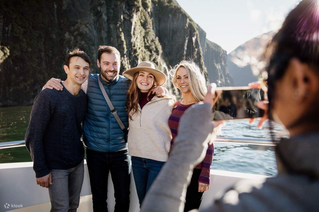photo d'amis à Milford Sound