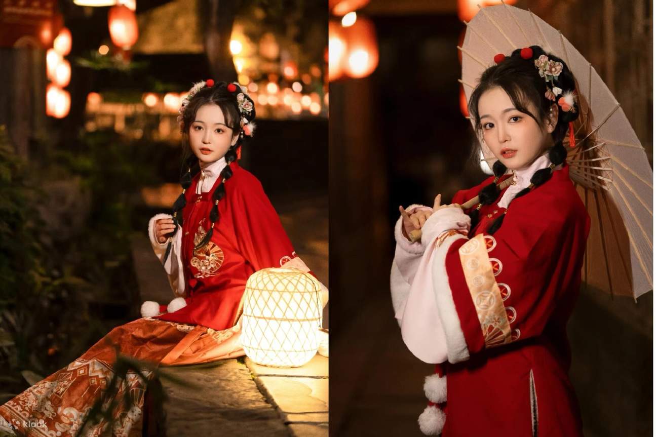 ประสบการณ์สวมชุดฮั่นฝูตามฤดูกาลที่ร้าน Chengdu Hua Shang Yue Ling