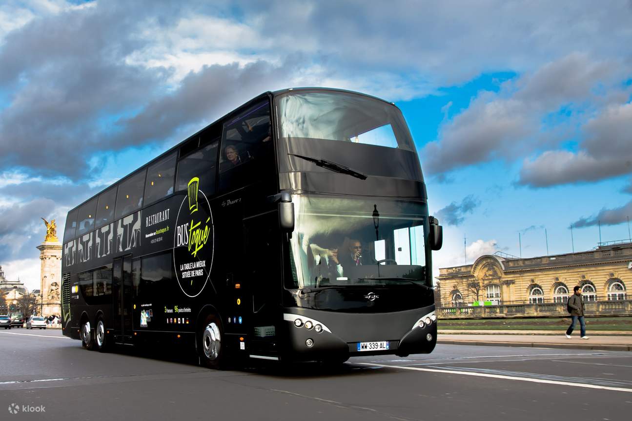 Enjoy a comfortable and spacious dining experience on board the bus restaurant