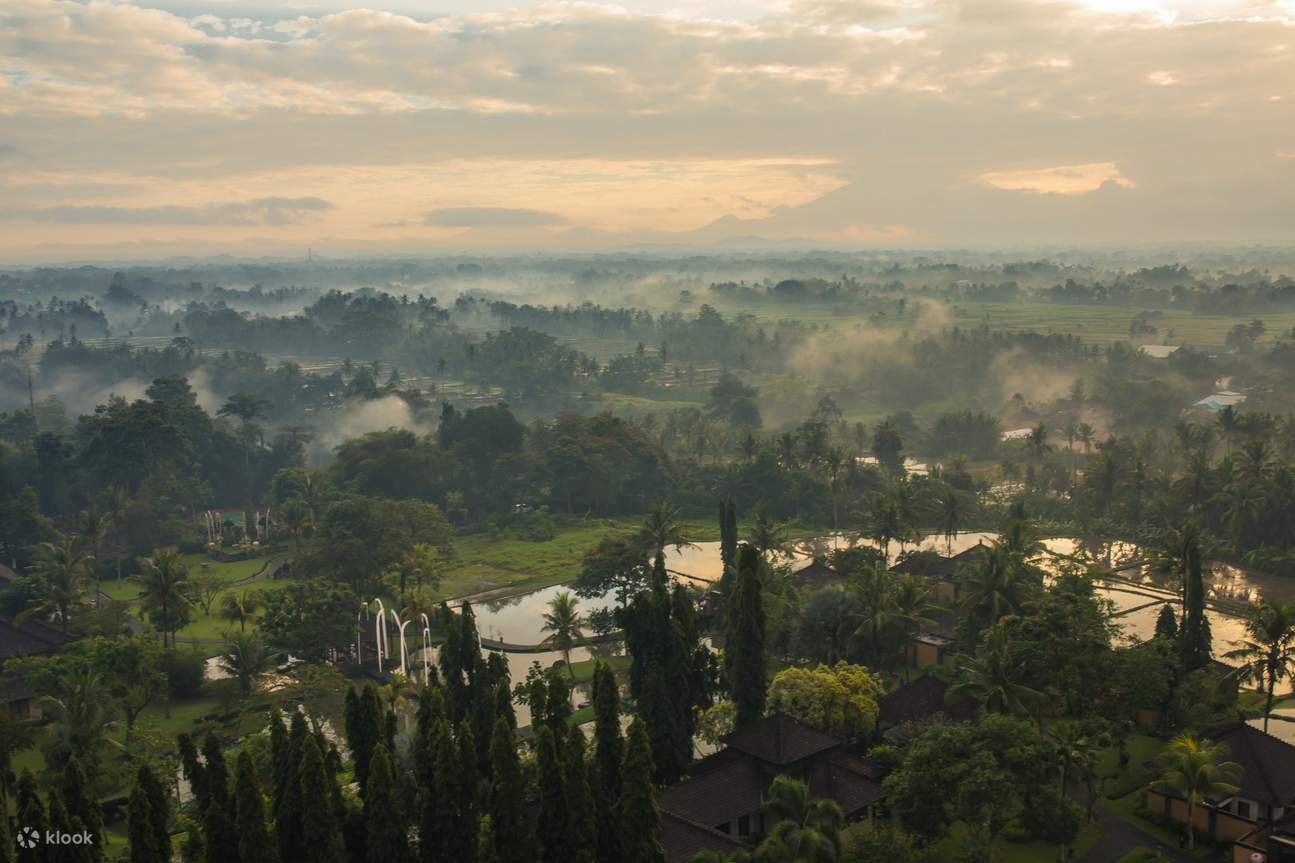 Vue plongeante sur une montgolfière à Ubud