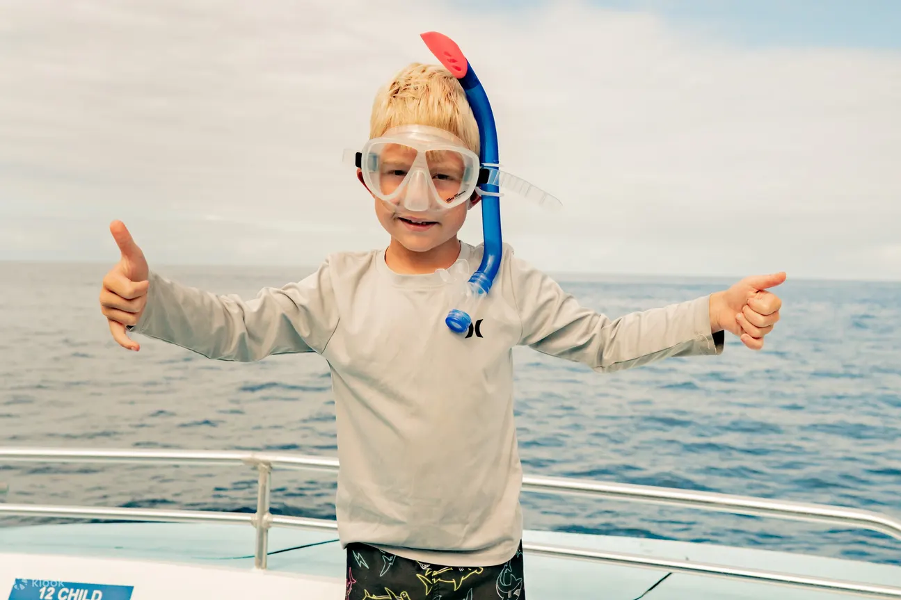 Boy in snorkel gear