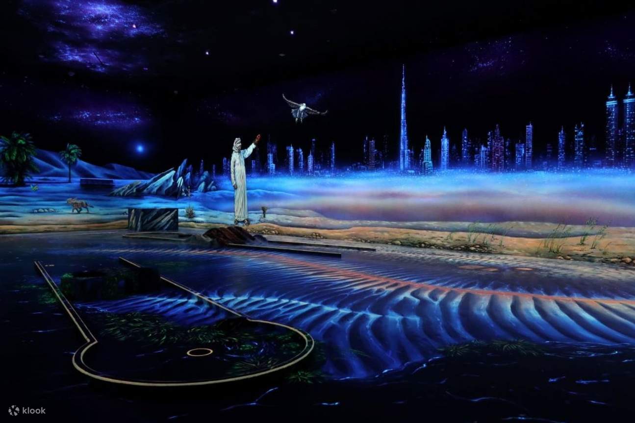 迪拜3D黑光迷你高尔夫插画