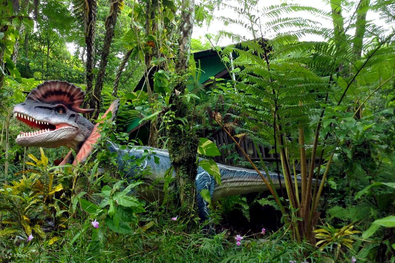 dinosaur amidst plants at dino park yanbaru subtropical forest