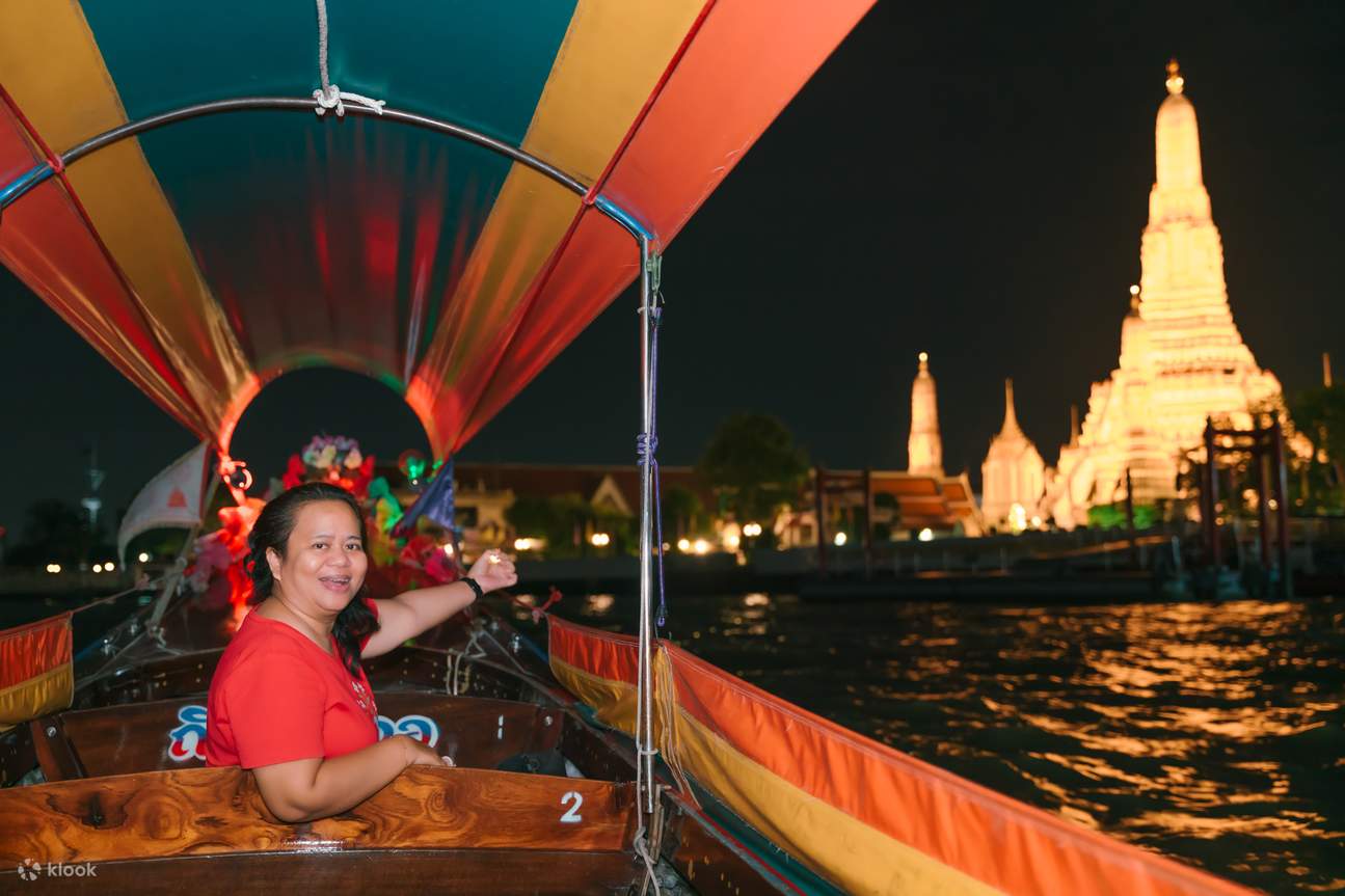  Chao Phraya River Night Cruise by Longtail Boat