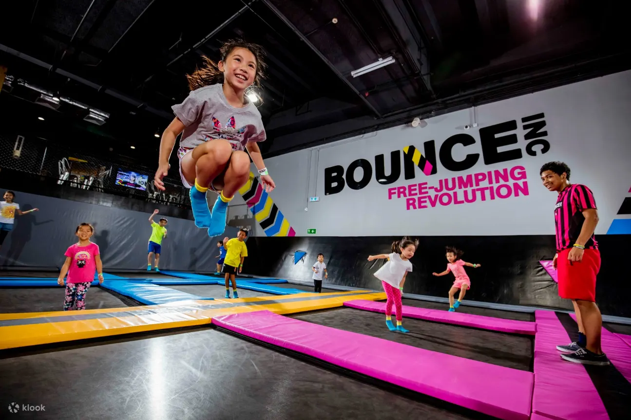 Kids jumping on trampoline