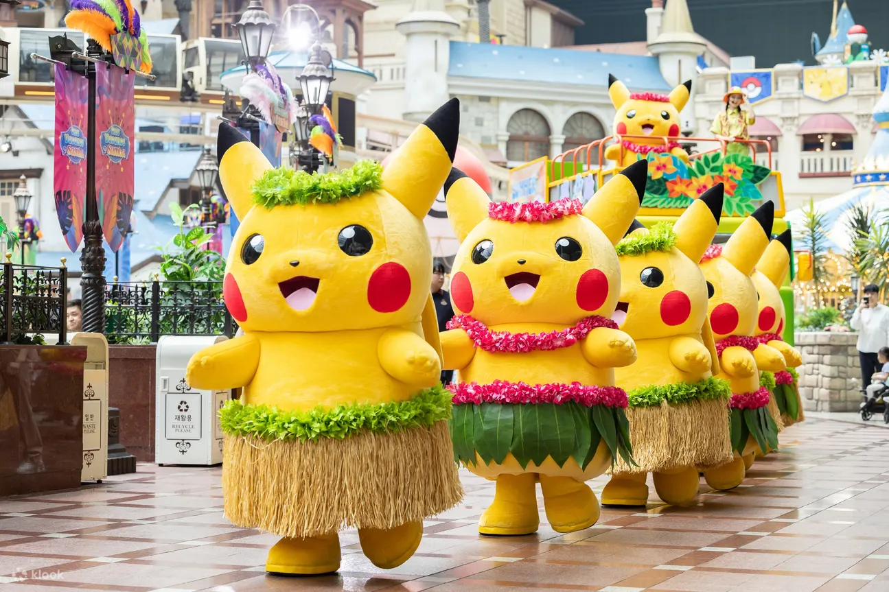 Enjoy daily Pikachu parades, tropical photo zones, and exclusive Pokémon-themed treats all summer long!