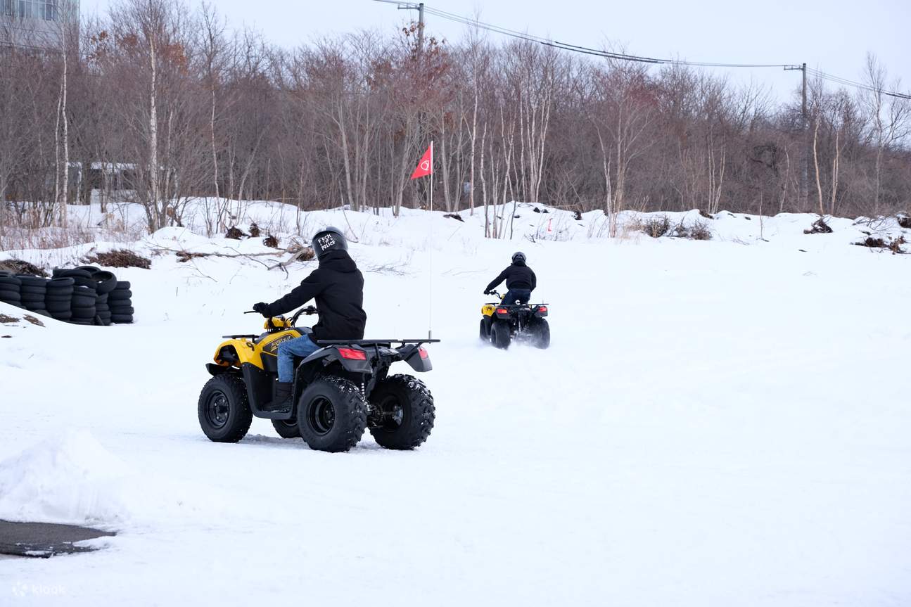 Winter ATV (all terrain vehicle) and snowmobile experience (Hokkaido