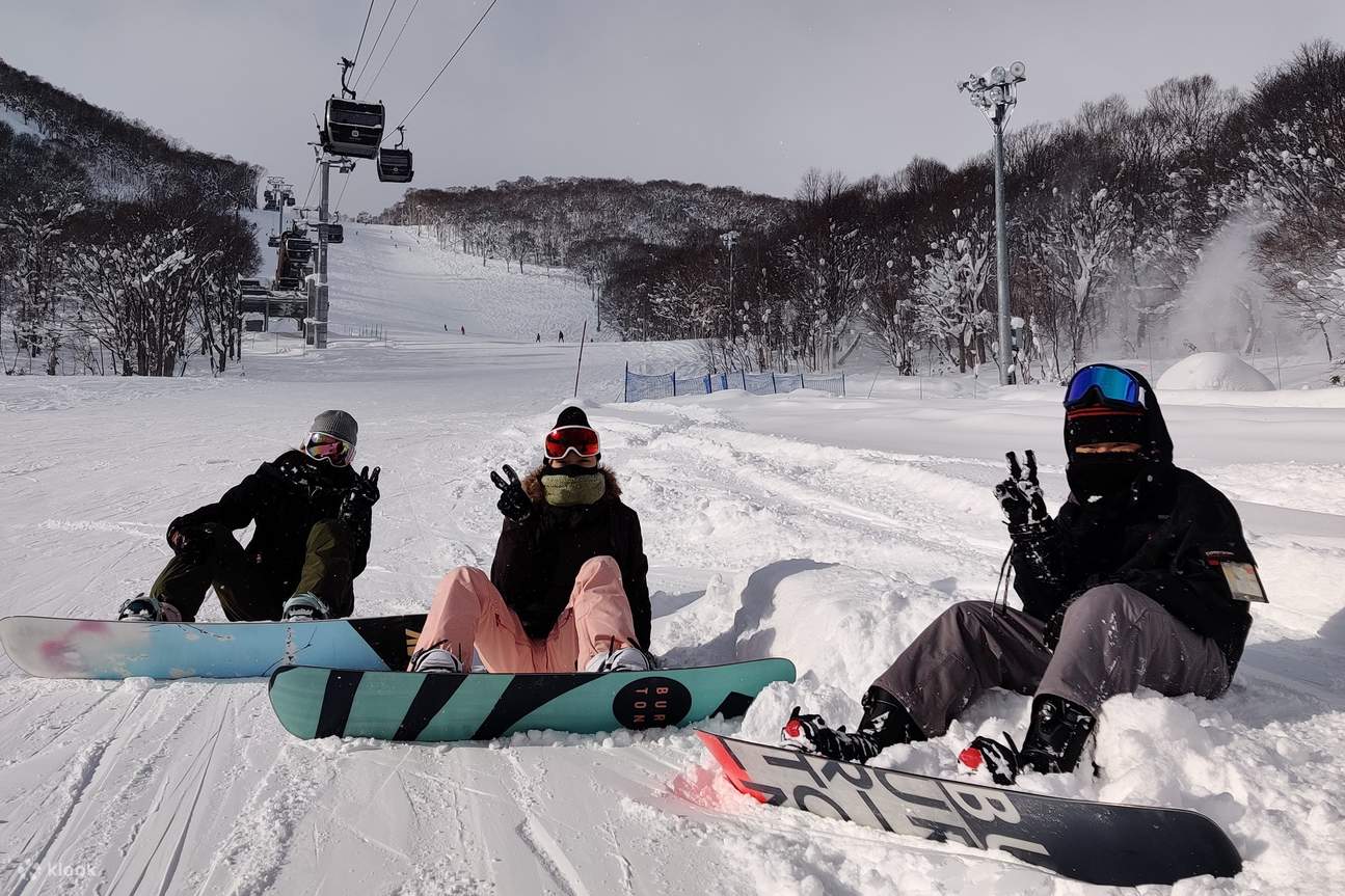 雪の上で一休み