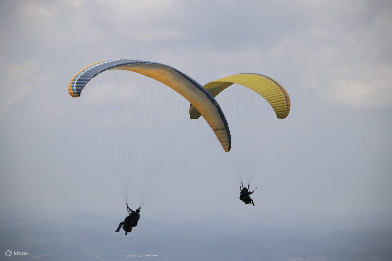 Dos parapentes volando