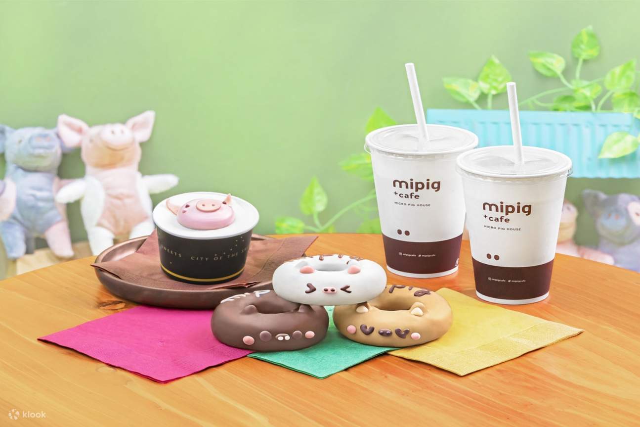 Mipig Cafe 饮品和甜甜圈