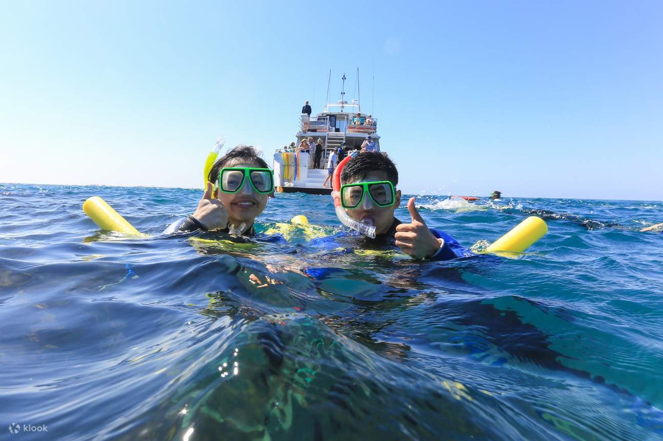 在菲利普港湾游泳的情侣