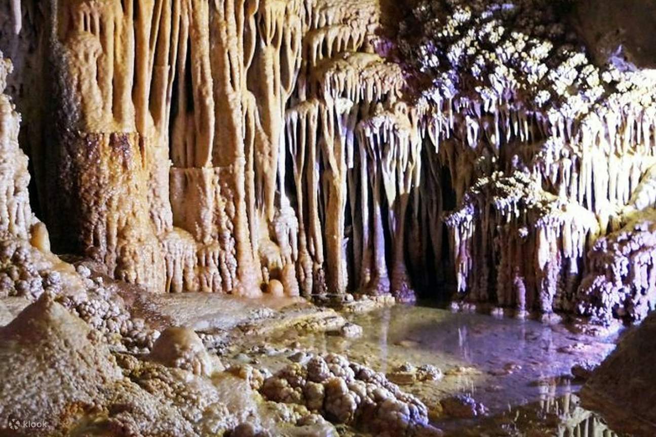 Marvel at nature's artistry with vivid, cauliflower-shaped speleothems deep within the Genova Caves