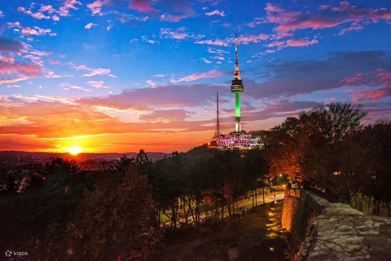 sunset of N Seoul Tower