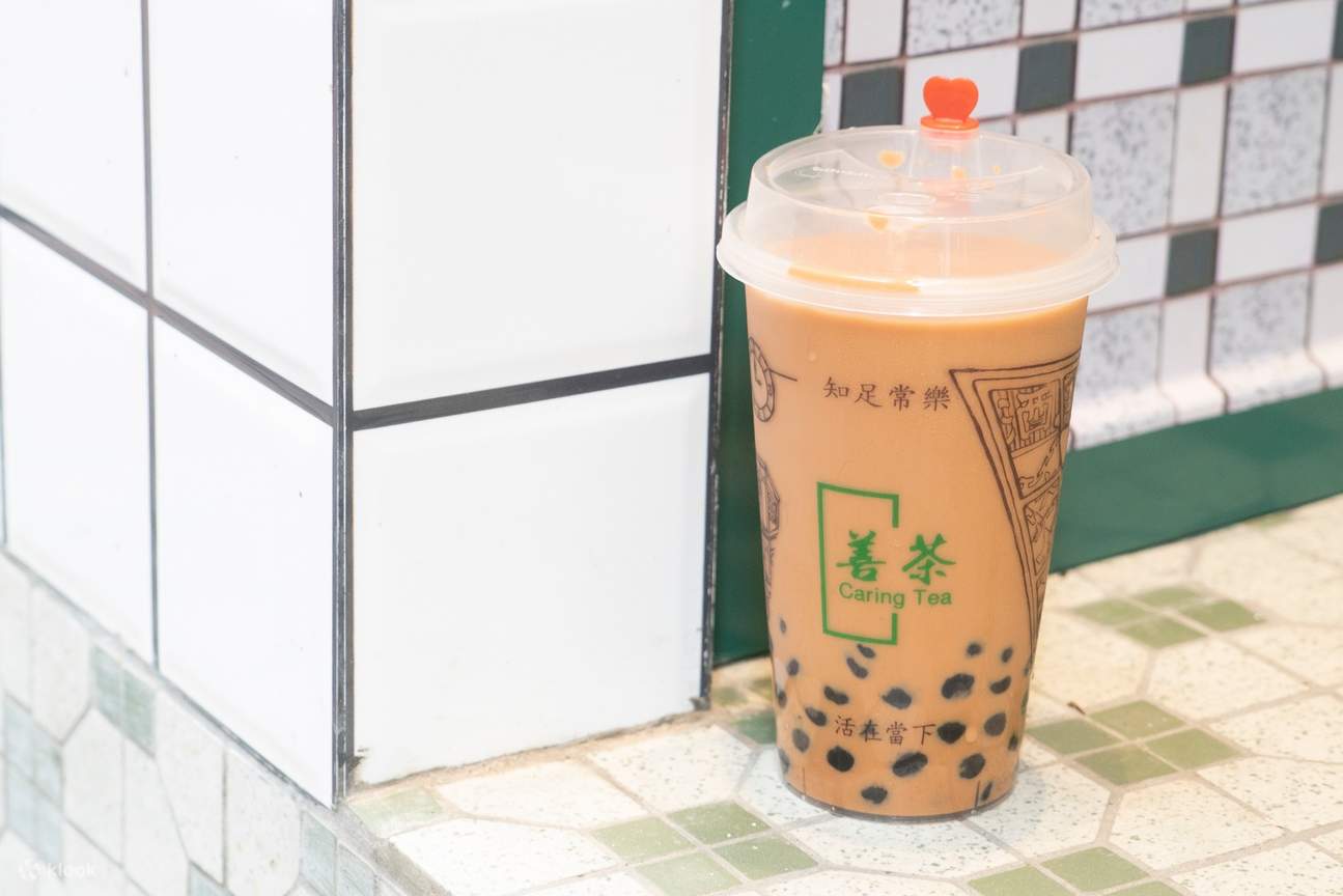 Hong Kong Milk Tea with Black Pearls at Caring Tea in Tsim Sha Tsui