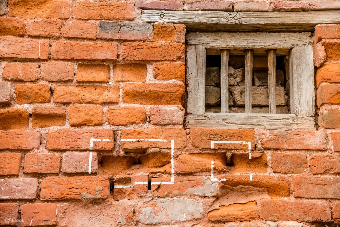 贾利安瓦拉巴格 (Jallianwala Bagh) 墙上的弹痕。