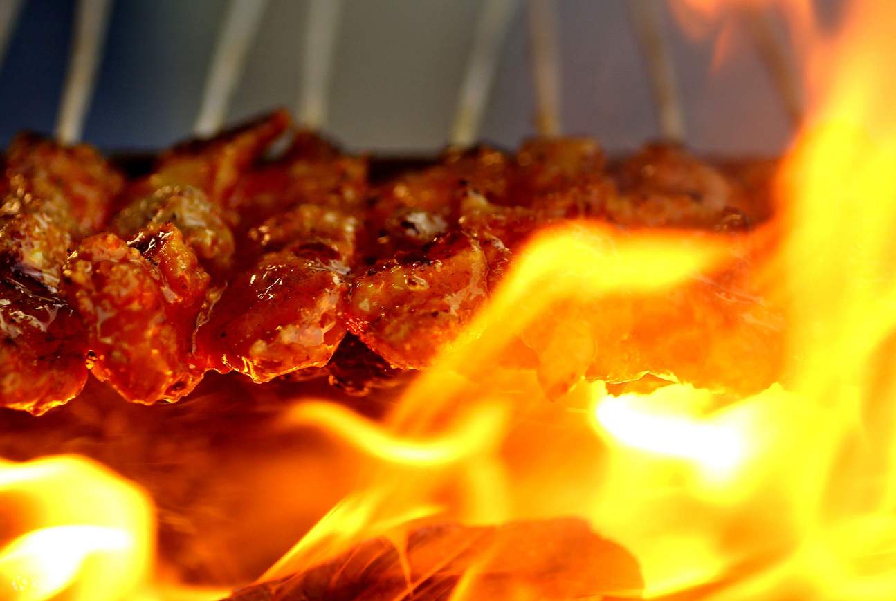 sate, halal, vegetarian, vegan, sate udang, sate sotong