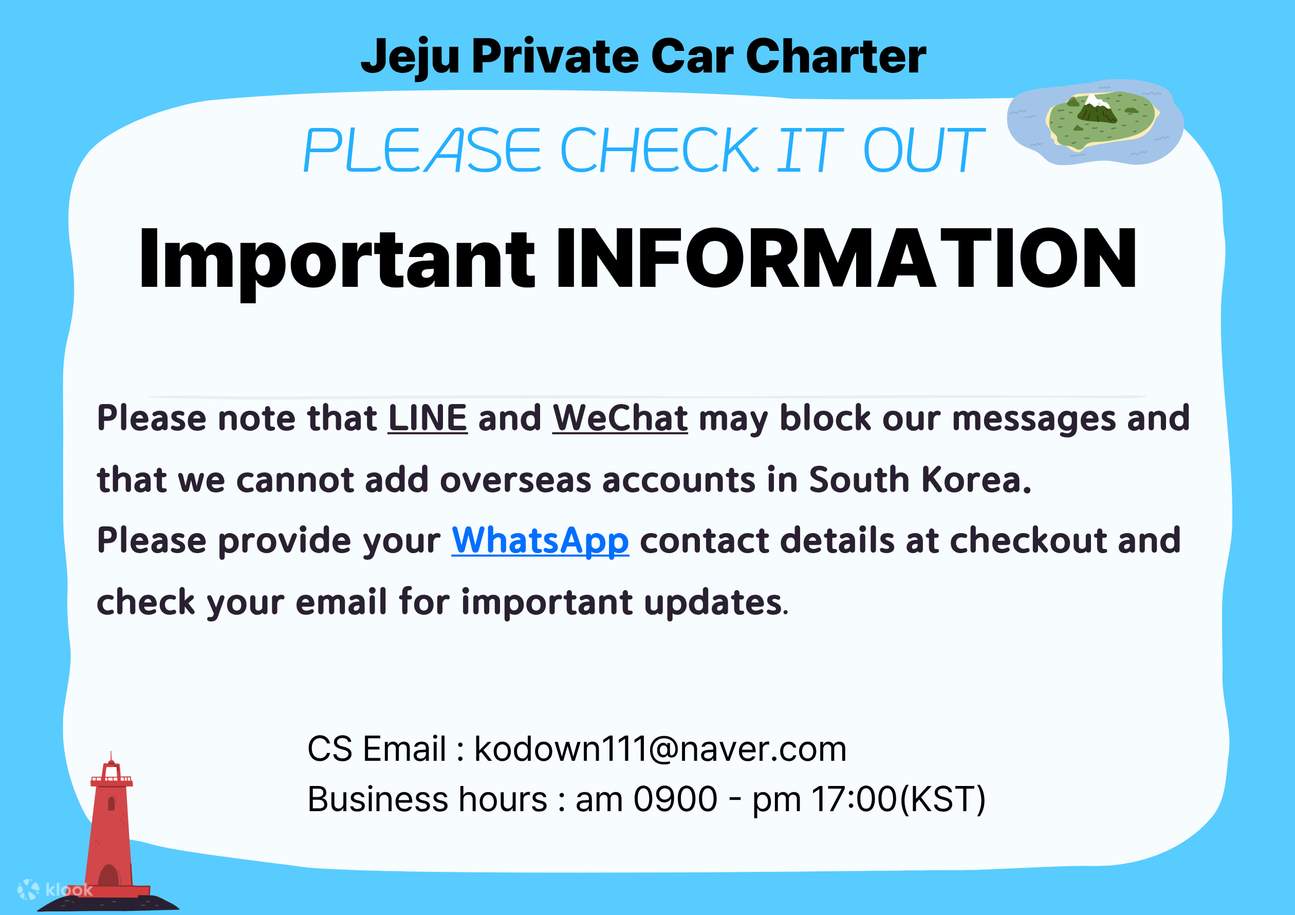 Jeju Private Car Charter with Local Expert Driver-Guide