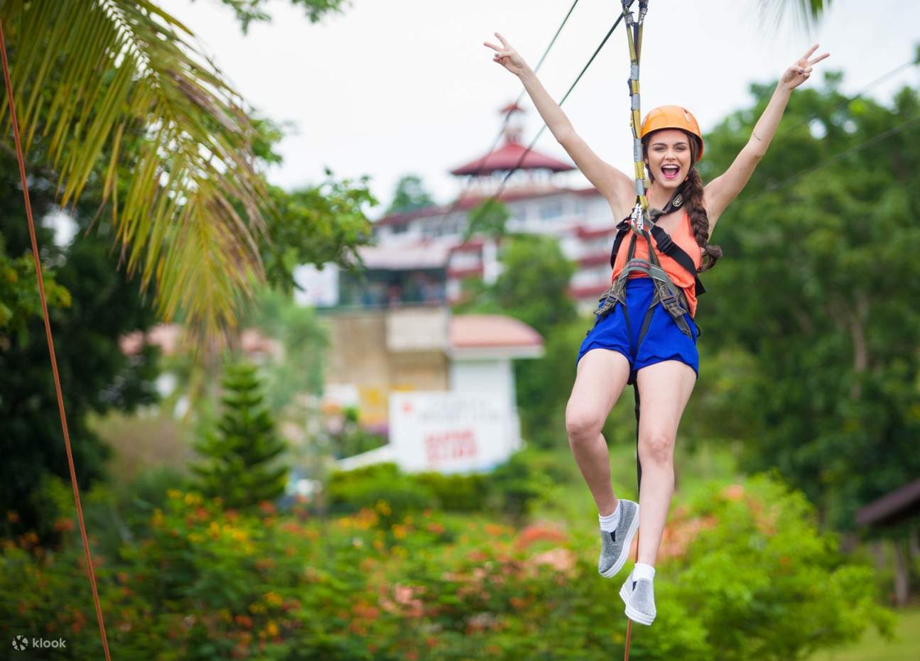 girl in zipline