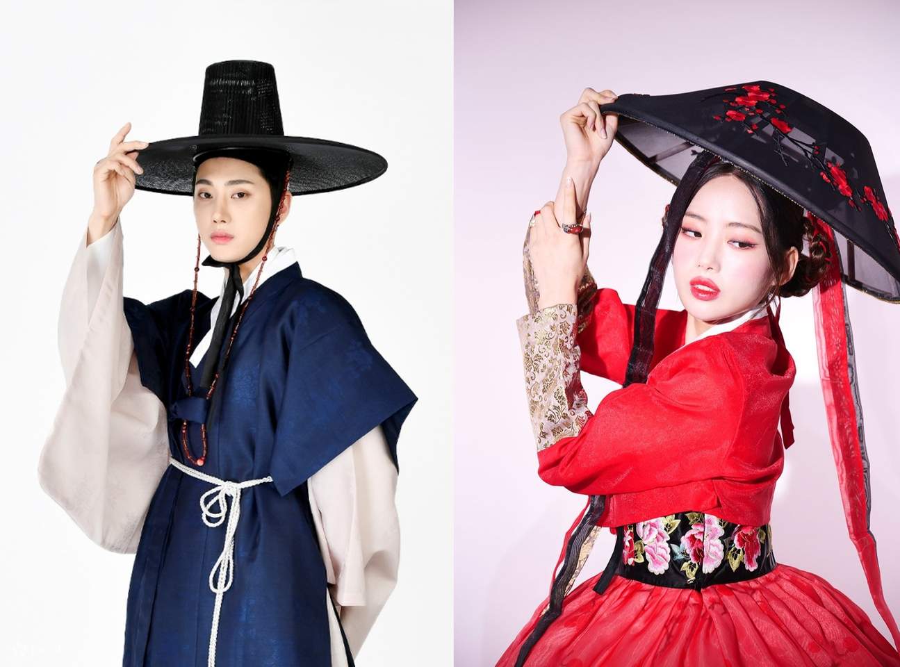 Completa il tuo look Hanbok a tema con cappelli e accessori (costo aggiuntivo).
