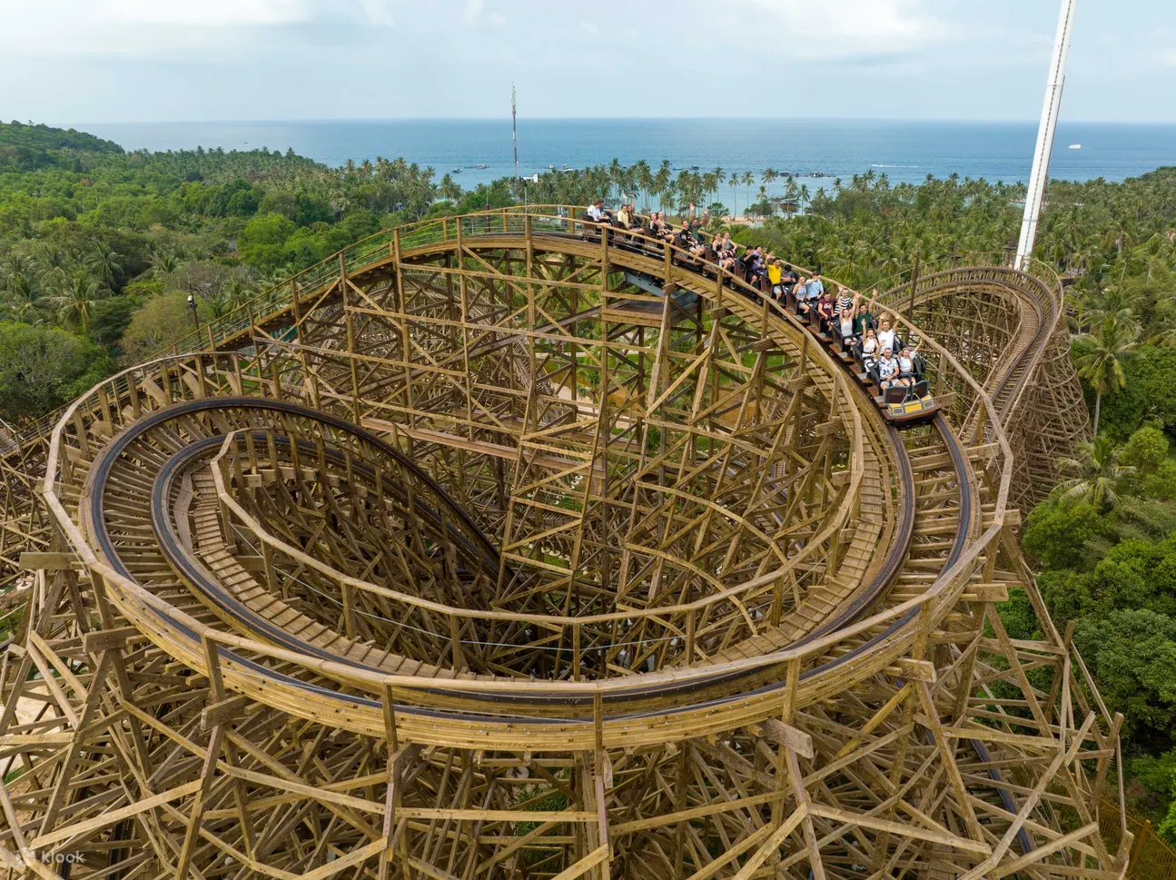 terrain wooden coaster at Sun World Phu Quoc