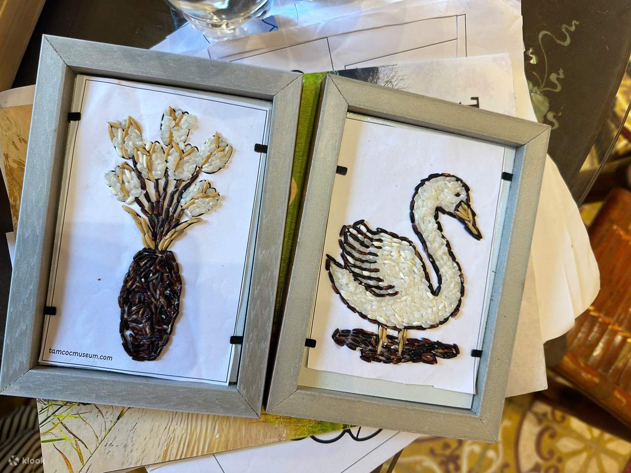 Laboratorio di mosaico di riso al Museo di Tam Coc, Ninh Binh