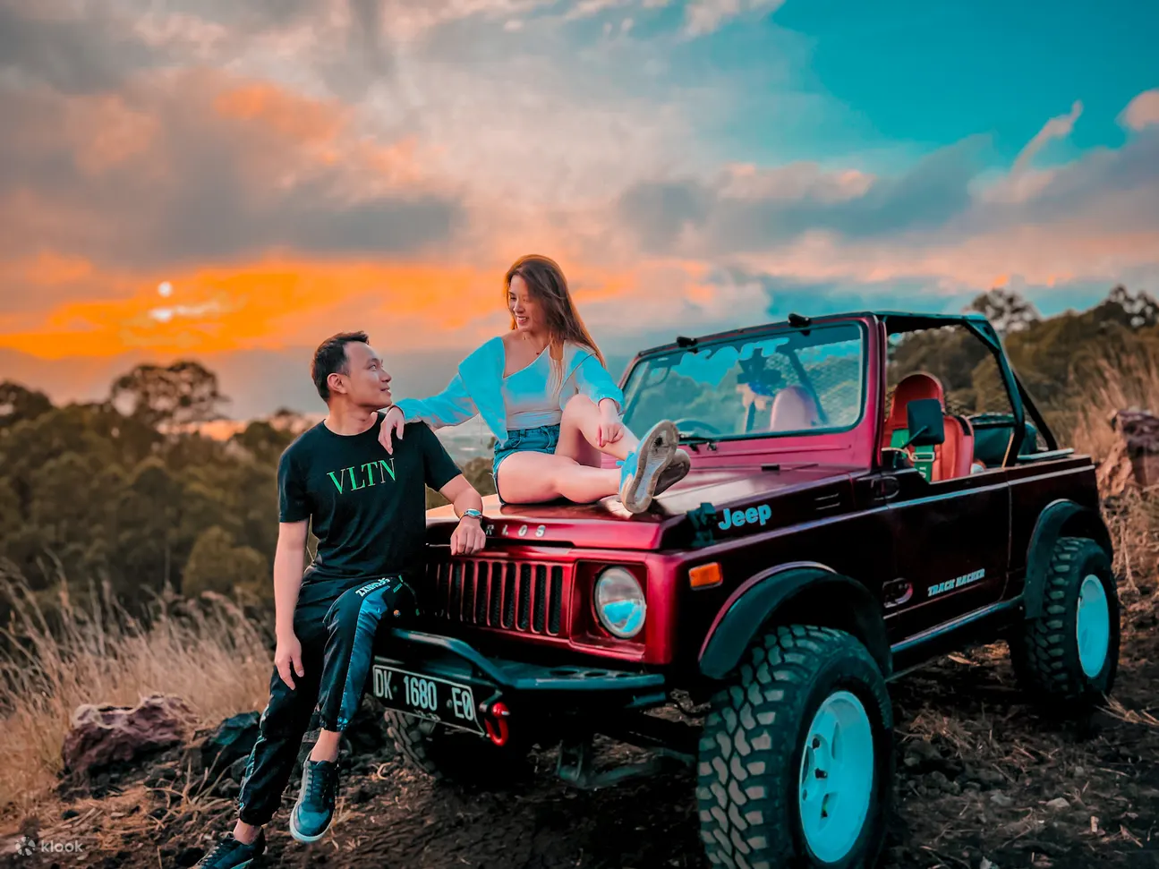 a couple is chatting