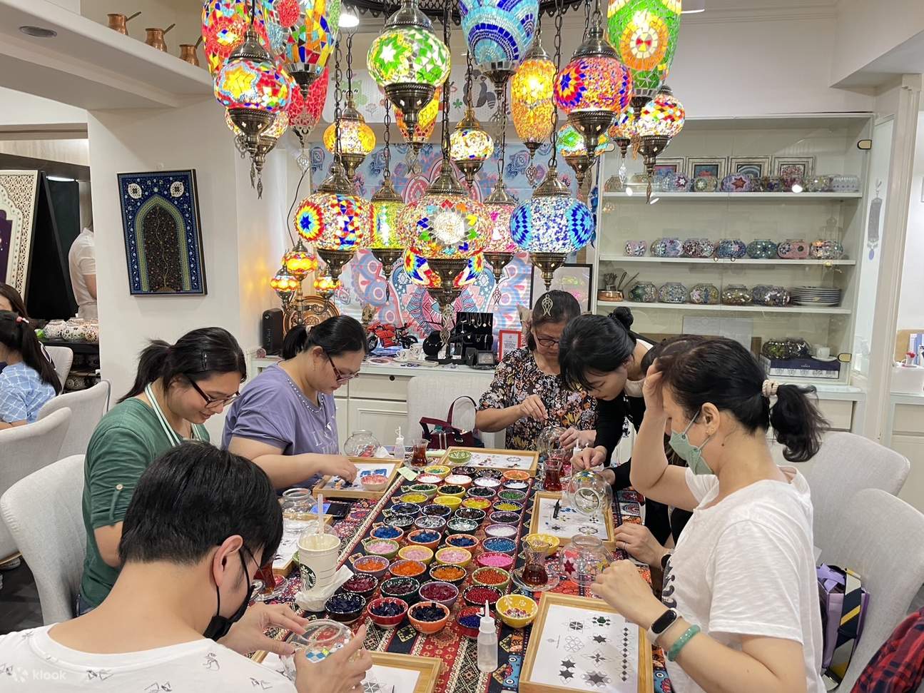 Taipei｜Turkiye Coffee&Mosaic studio｜Esperienza fai-da-te turca｜Caffè turco sulla sabbia・Lampada a mosaico