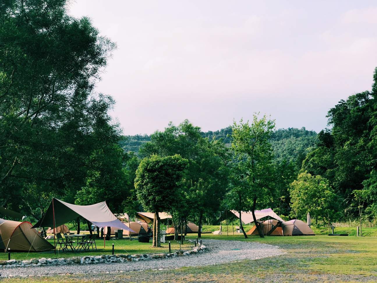 설화촌의 푸른 나무와 아름다운 경치