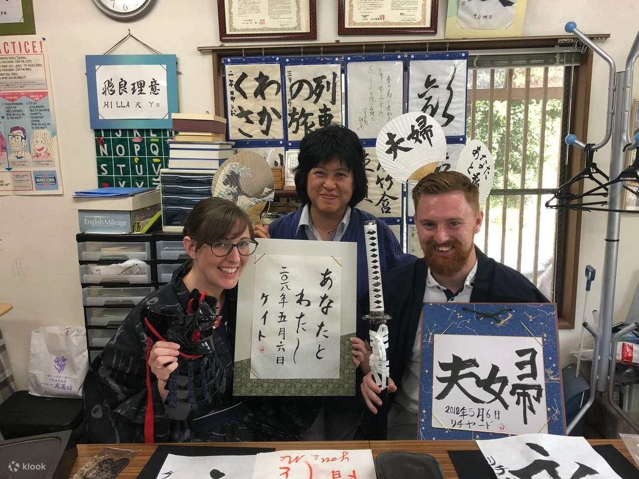 Pengalaman kaligrafi dengan Kimono / Yukata berhampiran muzium terbuka Edo