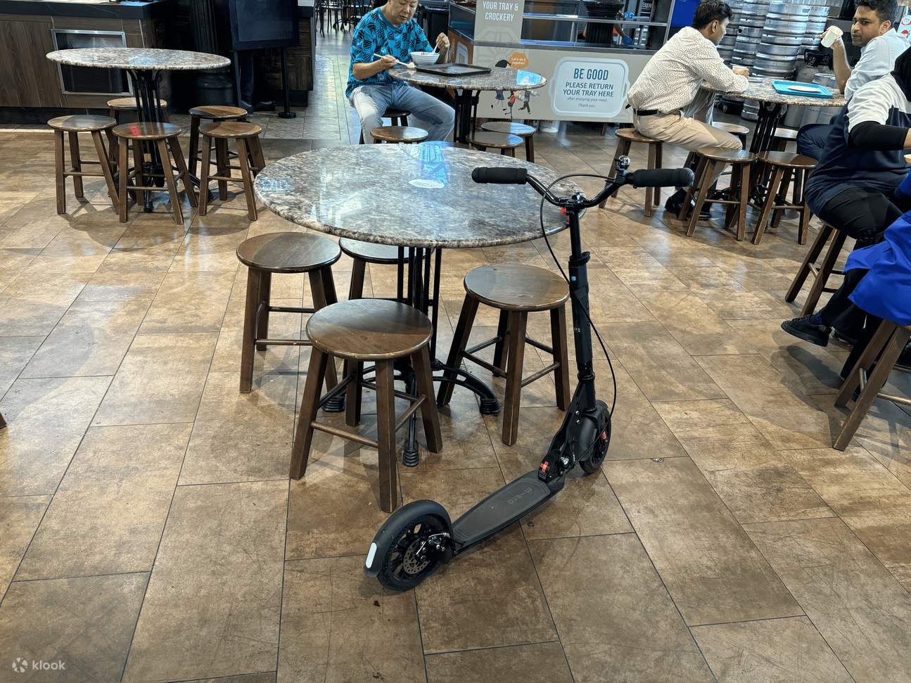 You can walk into the food court and restaurant