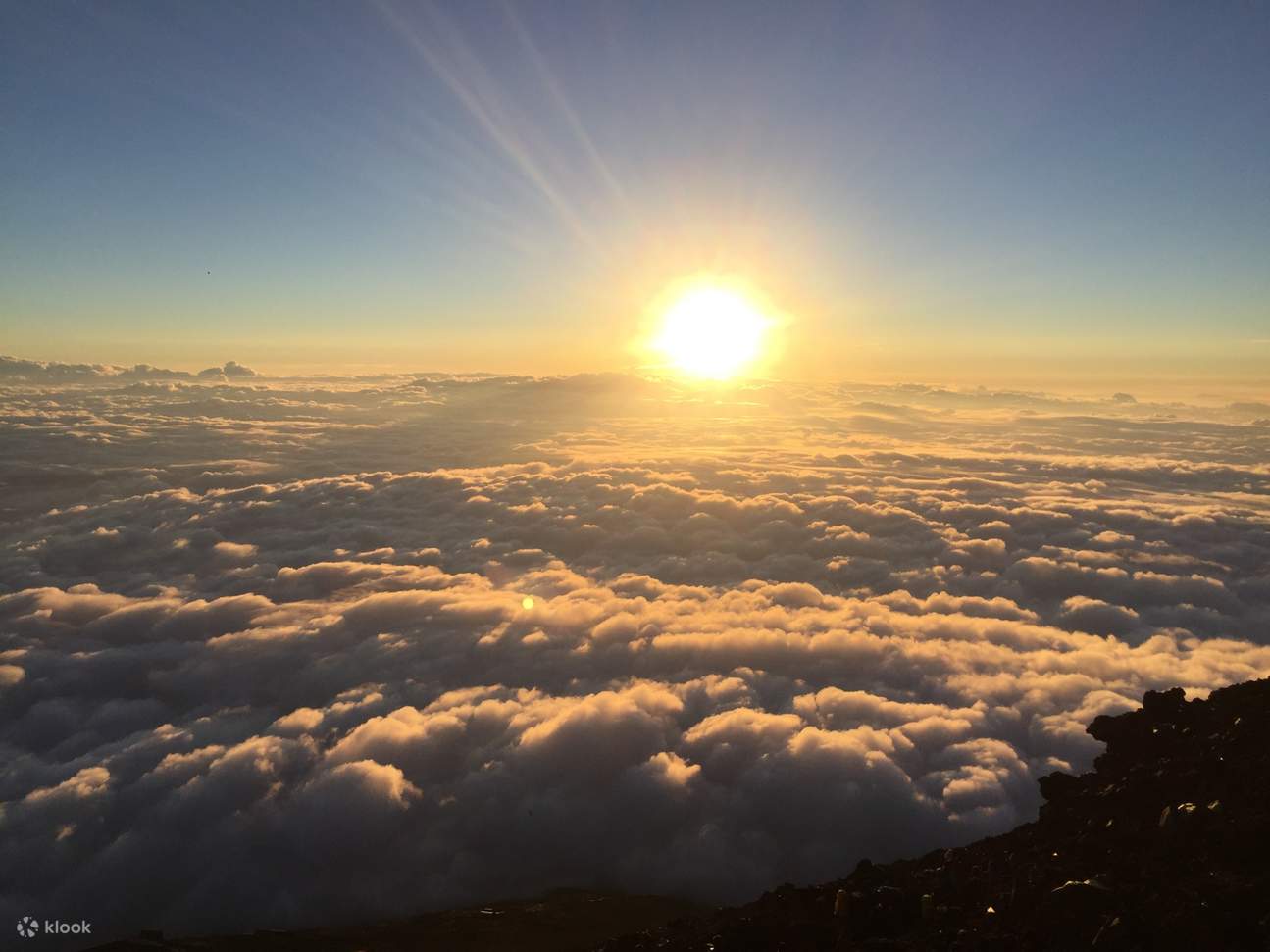 Sunrise from the summit of Mount Fuji