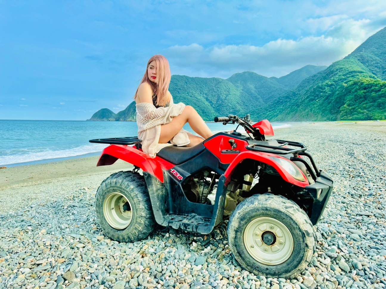 哲哥 동아오 펀냐오린 해변 사륜 오토바이 체험