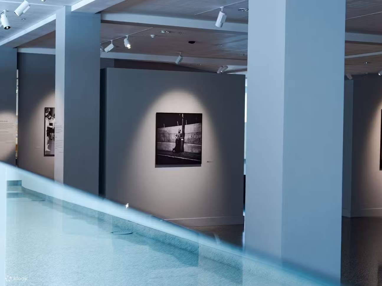 Bewundern Sie minimalistische Galerieräume mit moderner isländischer Fotografie und natürlicher Beleuchtung.