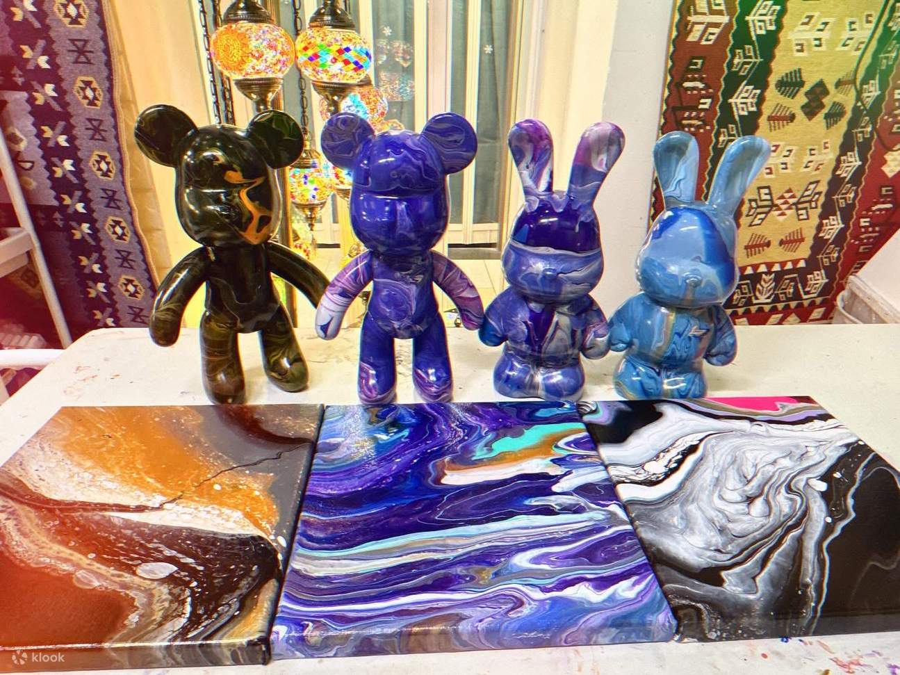 JUST BEフルイドアート｜フルイドベア｜フルイドラビット｜フルイド時計｜ゴールドトレイフルイドアート【ミニフルイドベアワークショップ付き】｜香港馬灣藝術村