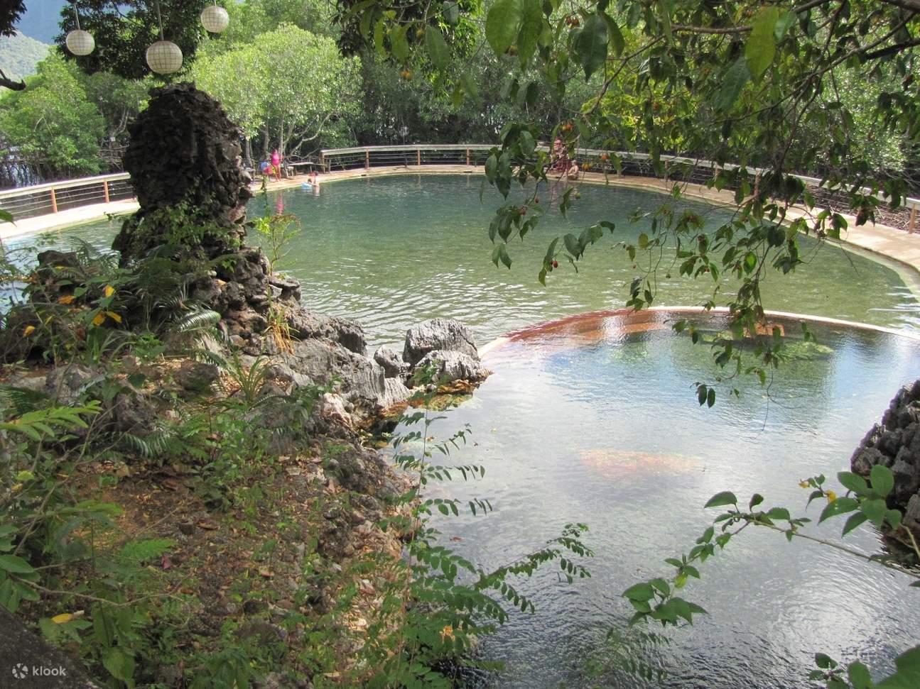 欣赏马基尼特温泉的两个泳池