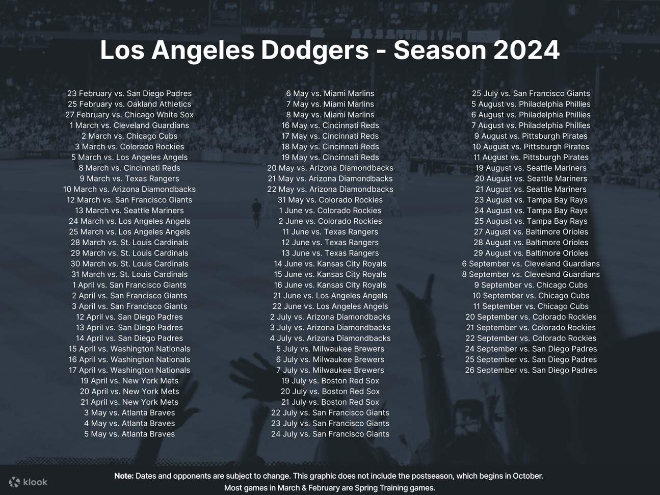 Los Angeles Dodgers Baseball Game Tickets at Dodger Stadium Klook
