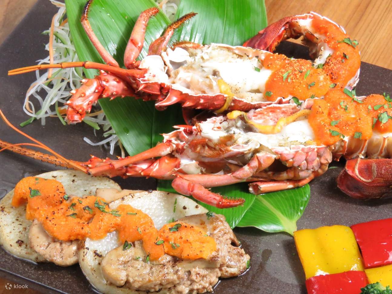 Grilled Ise-ebi Lobster and Foie gras at Regional Cuisine OGA in in Sapporo Susukino