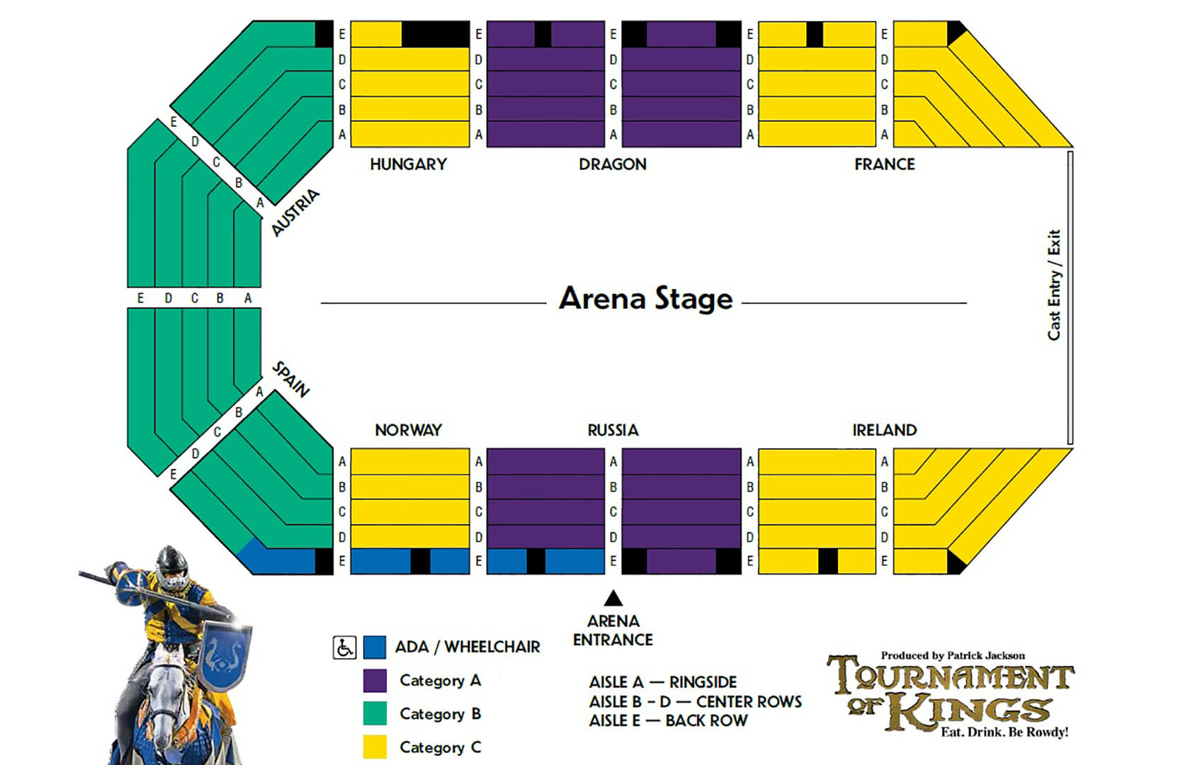 Seating Chart Tournament Of Kings Excalibur