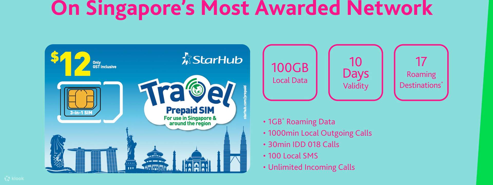 StarHub 4G SIM Card for Singapore Klook United States US