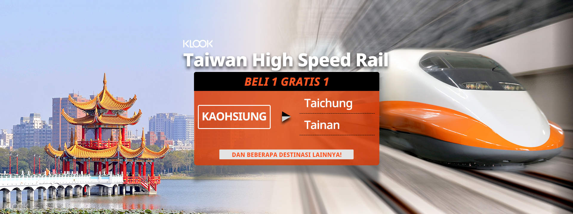 Tiket Sekali Jalan Taiwan High Speed Rail (THSR) dari  Tiket Sekali Jalan Taiwan High Speed Rail (THSR) dari