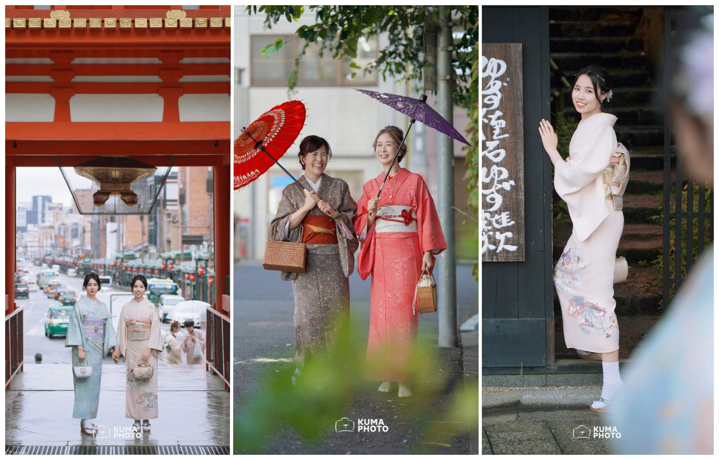 Professional kimono photography session in Kyoto showing behind-the-scenes preparation and styling process for authentic Japanese cultural experience