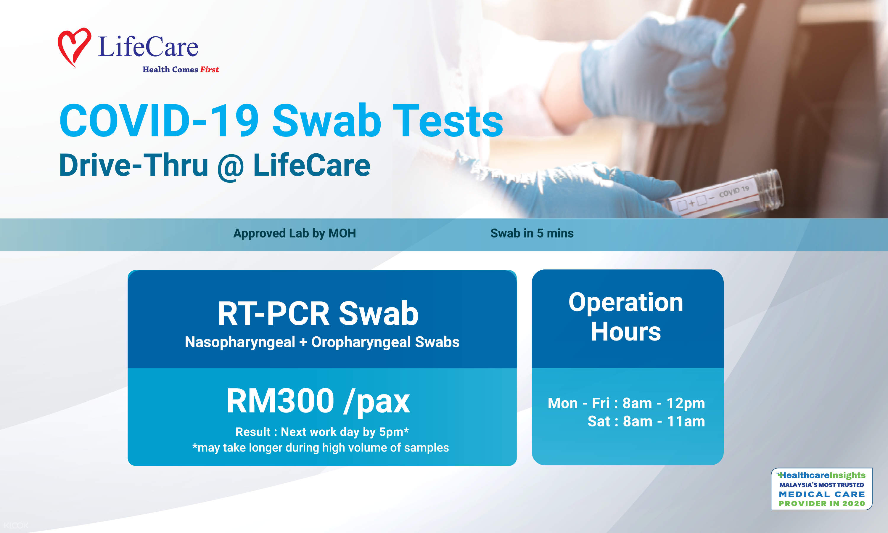 Drive Thru Covid 19 Rt Pcr Swab Tests By Lifecare Diagnostic Medical Centre In Bangsar Klook Malaysia