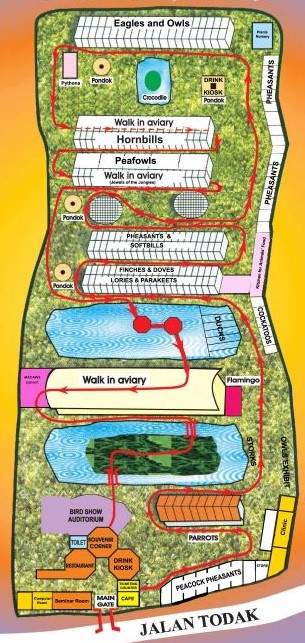 Plan du parc ornithologique de Penang