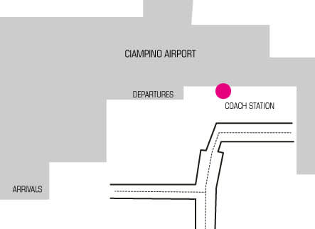 Fermata dell'autobus n. 1, all'esterno del Terminal Arrivi