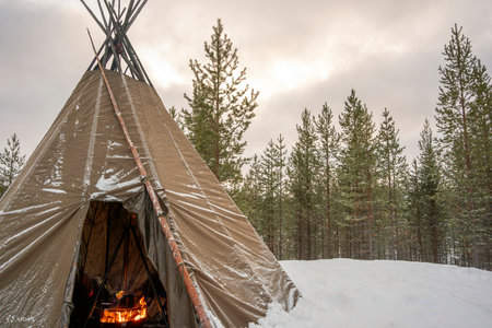 Nächtliches lappländisches Barbecue