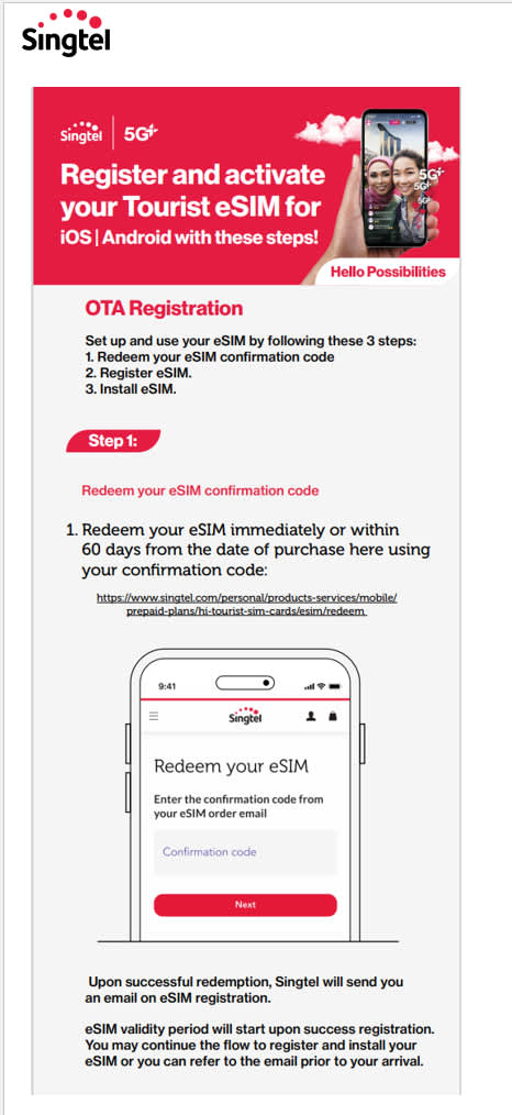Singtel eSIM installation guide