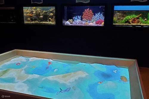 A box with sand illuminated with light